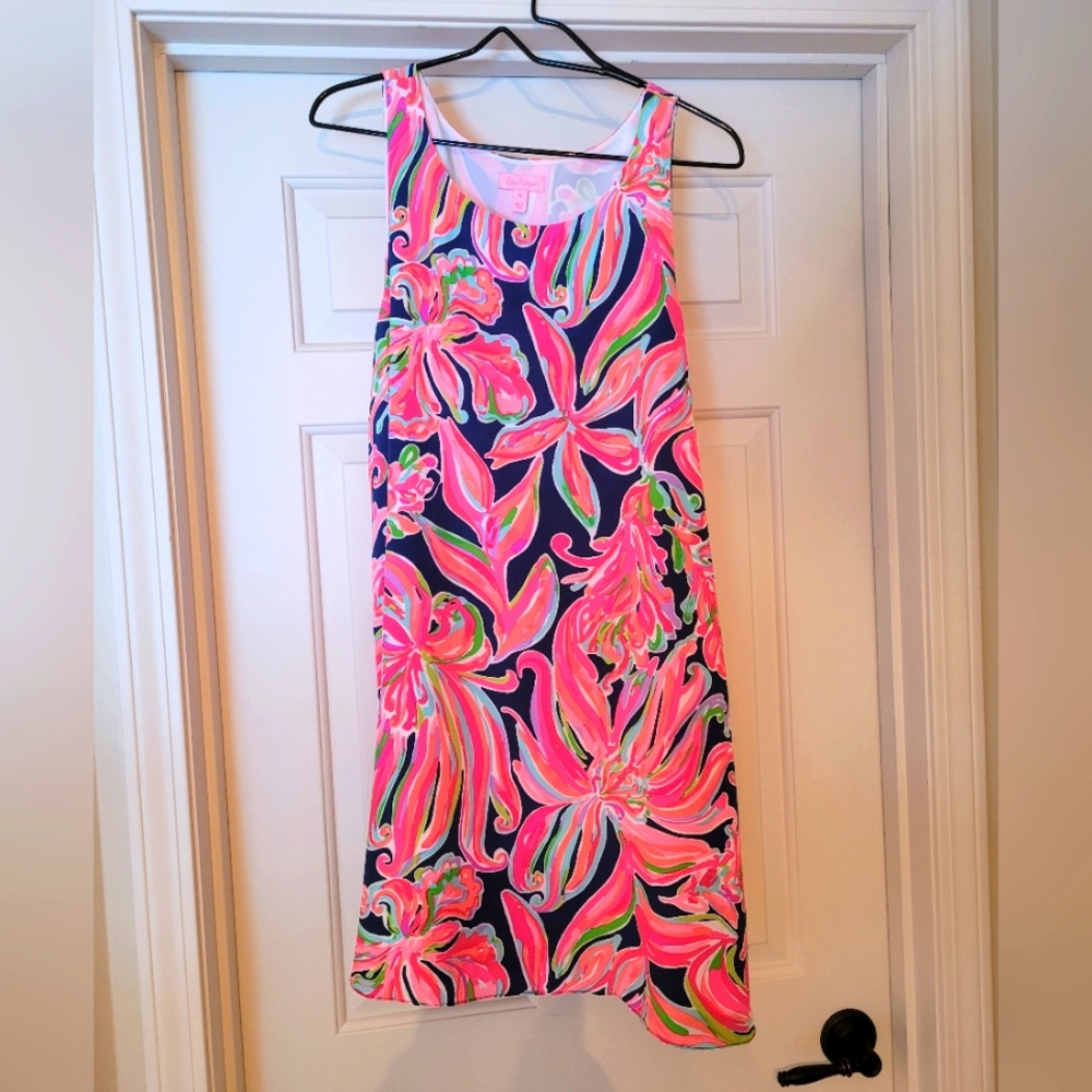 ❤️ Lilly Pulitzer Jackie Silk Shift Banana Flambe XL